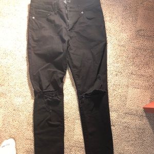 Black ripped jeans